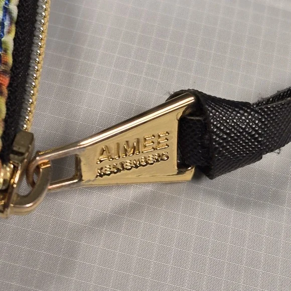 Aimee Kestenberg Snakeskin Print Nylon Tote Shoulder Bag Multipocket Zip Closure - Picture 5 of 13